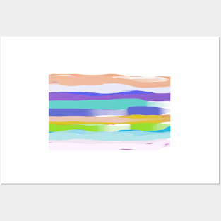 Modern Colorful Stripes Bold Abstract Art Posters and Art